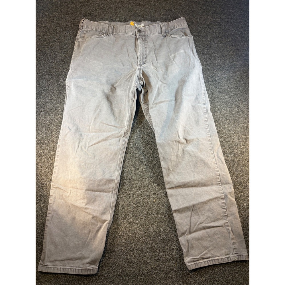 Carhartt Mens Relaxed Fit Gray Canvas Work Pants Carpenter Trousers 40x32 - Picture 2 of 9